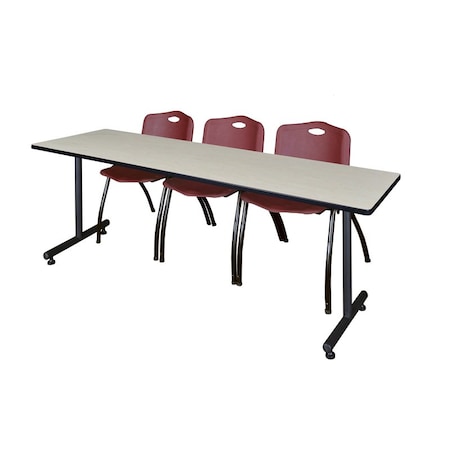 Kobe Rectangle Training Table, 84" W, 29" H, Laminate Top, Maple MKTRCT8424PL47BY